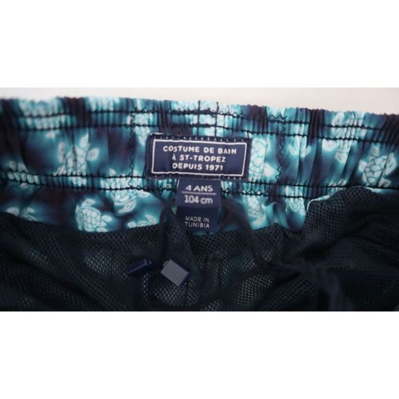 Vilebrequin JIMH2B40 Boy's Sz 4 Blue Marine Hazy Turtle Print Swim Trunks $145 - Picture 8 of 10